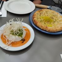 burrella and garlic bread, very nice at Plant Club in North London