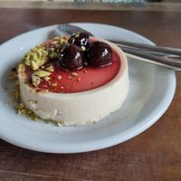 Panna cotta at Plant Club in North London