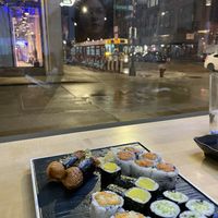 View from the counter seat  at Ryo Sushi in Chicago