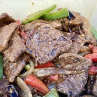 Mongolian beef at Golden Lotus Vegan Restaurant in Oakland