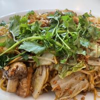 Chow mein at Golden Lotus Vegan Restaurant in Oakland