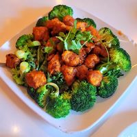 Spicy ginger soy perfection (current favorite) at Golden Lotus Vegan Restaurant in Oakland