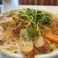 I went for the curry laksa again second time! I was sweating in bliss with the extra chilly I requested   at Golden Lotus Vegan Restaurant in Oakland