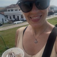 Vegan Coconut Ice Cream and smiles  at Cafe 82 in Galle