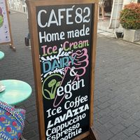 Sign outside   at Cafe 82 in Galle