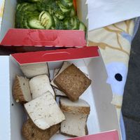 Tofu cubes and cucumbers - so good  at Dough Zone in Seattle