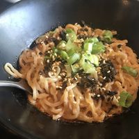 Dan Dan spicy peanut sauce noodles with Szechuan peppercorns. OMG sooo tasty! at Dough Zone - Overlake in Bellevue
