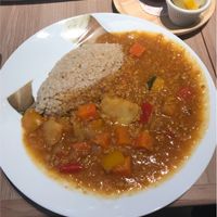 Vegetable curry with brown rice at M's Table in Yokohama