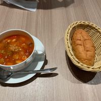 Soup and bread set at M's Table in Yokohama