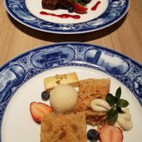 brownie and rice cake desserts  at M's Table in Yokohama