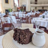 Rich vegan chocolate ganache at The Pump Room in Bath