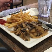 Impossible chopped “steak" at Blondie's in Flint
