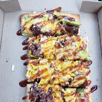 BBQ jackfruit flatbread. I added avocado for an additional charge at Blondie's in Flint