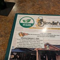 Their dedicated vegan menu makes it easy to order a vegan meal. at Blondie's in Flint