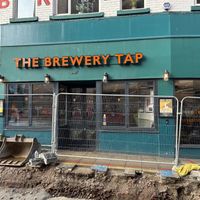 Exterior with building work Jan 24  at The Brewery Tap in Leeds