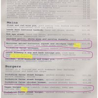 Current menu at The Brewery Tap in Leeds