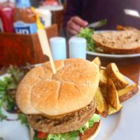 Vegan burger  at The Brewery Tap in Leeds