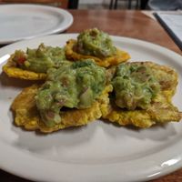 Perfect tostones of Green Plantains at Juuuicy's Vegan Restaurant & Mama's Vegan Cocina in West Palm Beach
