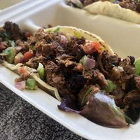 Ropa Vieja Taco (jackfruit) at Juuuicy's Vegan Restaurant & Mama's Vegan Cocina in West Palm Beach