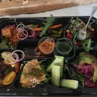 Vegan tapas served as catering at the wine bar Varde Vinhandel that’s nearby. Ordered as catering for private event at Spiseriget in Varde