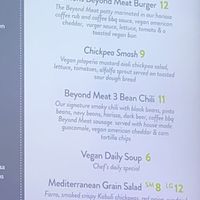 Eve Cafe’s vegan menu  at Eve Cafe in Calgary