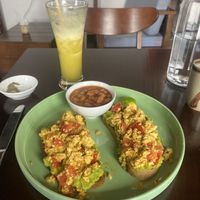 Tofu plate and pineapple juice   at Hanoi Coffee Station in Hanoi