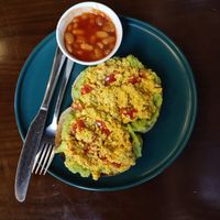 Vegan plate at Hanoi Coffee Station in Hanoi