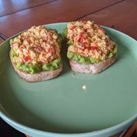 Tofu scramble and avo toast 75k at Hanoi Coffee Station in Hanoi