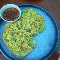 Tofu on toast  at Hanoi Coffee Station in Hanoi