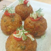 Vegsn corn fritters yum! at Phamily Kitchen in Castlemaine