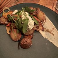 Roasted new potatoes and cream at Forage in Cambridge