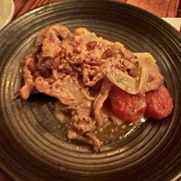 Leek ‘pasta’ and mushroom cream sauce with black walnuts at Forage in Cambridge