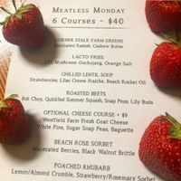 meatless Monday menu from July 8, 2019 at Forage in Cambridge