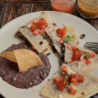 Sincronizadas de hongos con queso apto vegano at Panza Llena Corazón Contento in San Jose Del Cabo