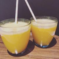 Fresh orange juices! And smoothies available!  at Croissy in Deinze