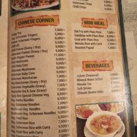 Menu at Tast Bites in Dar Es Salaam