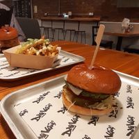 Really good food. My partner had the bbq burger and said it was probably the best burger he's had in his life. The garlic fries were amazing as was the biscof milkshake.  at Kibae (Formerly Plant Hustler) in Poole