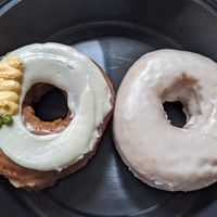 Carrot cake and old fashioned at The Vegan Doughnut Company in Lakewood