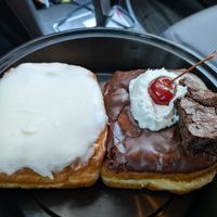Maple cream filled / Brownie Sundae at The Vegan Doughnut Company in Lakewood