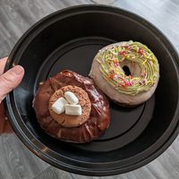 Hot chocolate cake / old fashioned wreath cake at The Vegan Doughnut Company in Lakewood