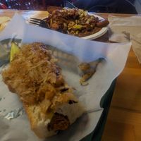 Sauerkraut dog and plate at Dogtown in Rochester