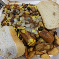 Vegan garbage plate! I think this was the veg sausage, plus baked beans and home fries for the sides.  at Dogtown in Rochester