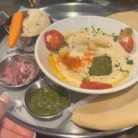 Tahini and hummus selection, something light at Artjuna in Anjuna