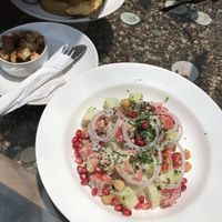 Oriental salad (made vegan by omitting paneer). Didn’t seem to have any couscous like on menu. at Artjuna in Anjuna