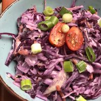Red cabbage coleslaw salad  at LoveBurger in Berlin