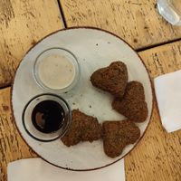 Falafel hearts with sweet and salty dip at LoveBurger in Berlin