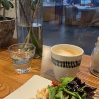 Sandwich and cappuccino  at VegB12 in Tallinn