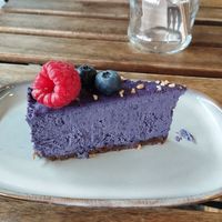 Blueberry cake at VegB12 in Tallinn