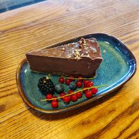 Chocolate cheesecake (sugar-free) at VegB12 in Tallinn