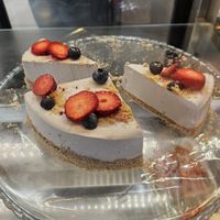 Cake in display at VegB12 in Tallinn